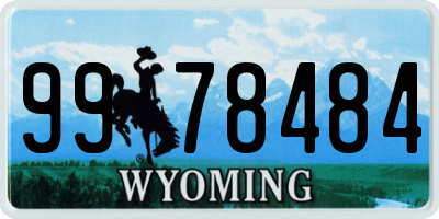 WY license plate 9978484