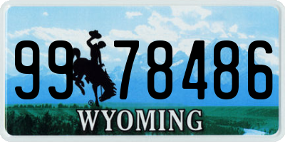 WY license plate 9978486