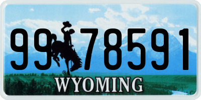 WY license plate 9978591