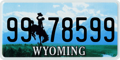 WY license plate 9978599
