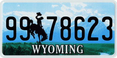 WY license plate 9978623