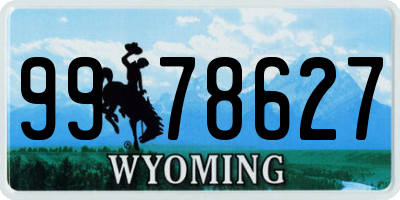 WY license plate 9978627