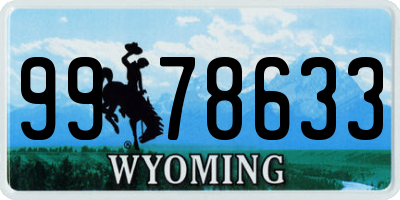 WY license plate 9978633
