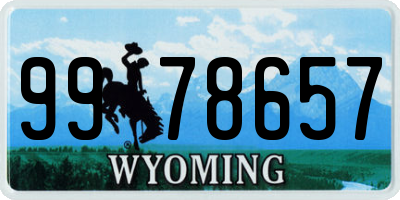 WY license plate 9978657