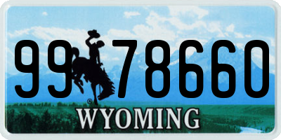 WY license plate 9978660