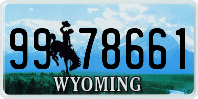 WY license plate 9978661
