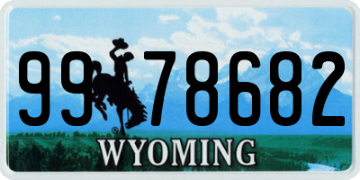 WY license plate 9978682