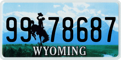 WY license plate 9978687