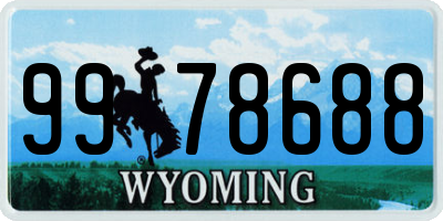 WY license plate 9978688