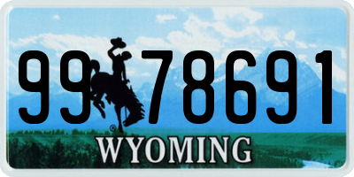 WY license plate 9978691