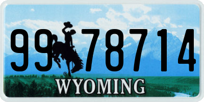 WY license plate 9978714