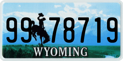 WY license plate 9978719
