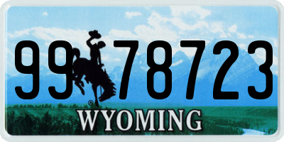 WY license plate 9978723