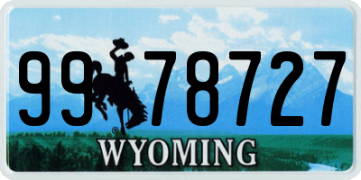 WY license plate 9978727