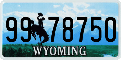 WY license plate 9978750