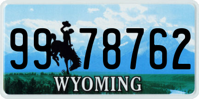WY license plate 9978762