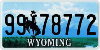 WY license plate 9978772
