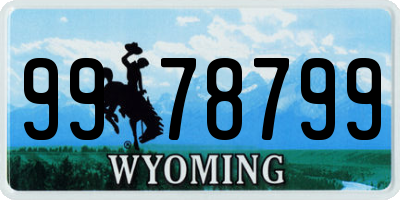 WY license plate 9978799