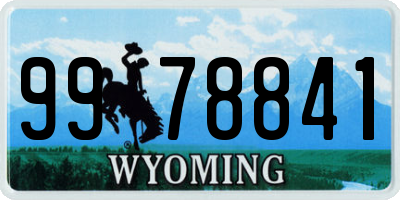 WY license plate 9978841