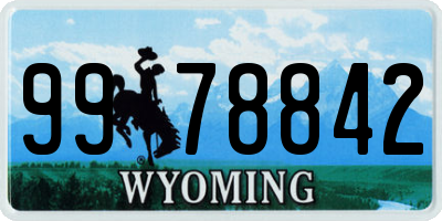 WY license plate 9978842
