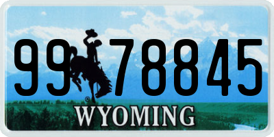 WY license plate 9978845