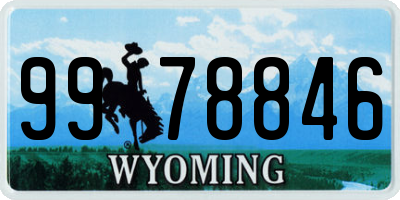 WY license plate 9978846