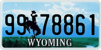 WY license plate 9978861