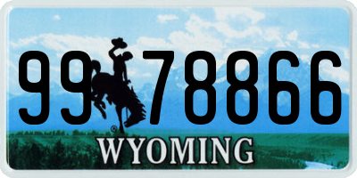 WY license plate 9978866