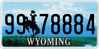 WY license plate 9978884