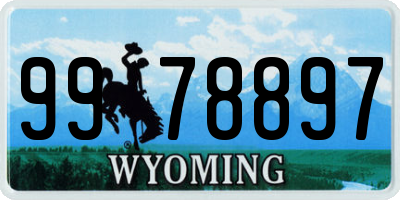 WY license plate 9978897