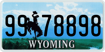 WY license plate 9978898