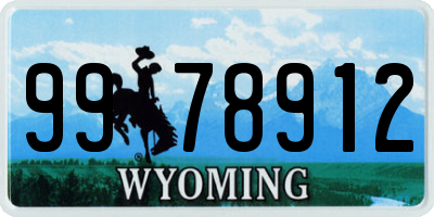 WY license plate 9978912