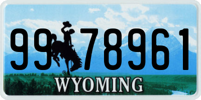 WY license plate 9978961