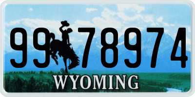 WY license plate 9978974