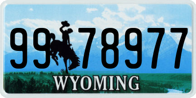 WY license plate 9978977