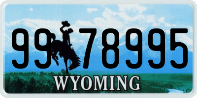WY license plate 9978995