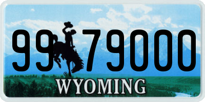 WY license plate 9979000