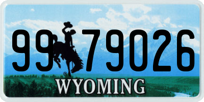WY license plate 9979026