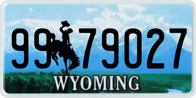 WY license plate 9979027
