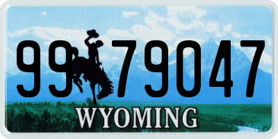 WY license plate 9979047