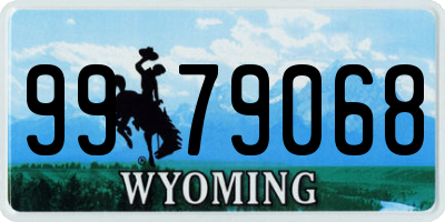 WY license plate 9979068