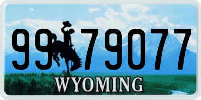 WY license plate 9979077
