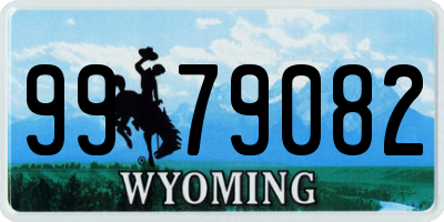 WY license plate 9979082