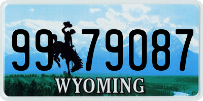 WY license plate 9979087