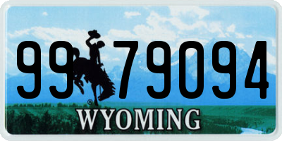 WY license plate 9979094
