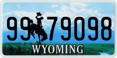 WY license plate 9979098
