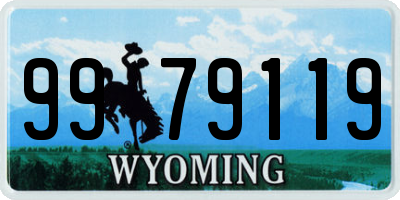WY license plate 9979119