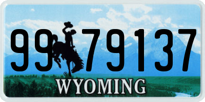 WY license plate 9979137