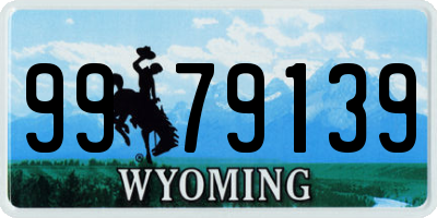 WY license plate 9979139