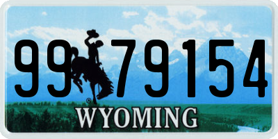 WY license plate 9979154